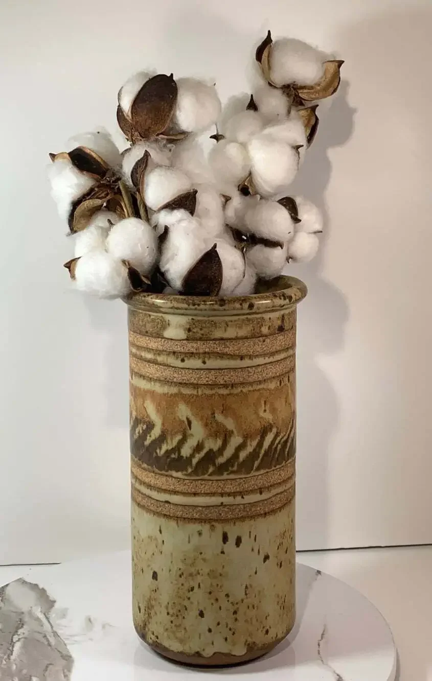 Artist Signed Pottery Vase Earth Tones beautiful